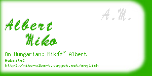 albert miko business card